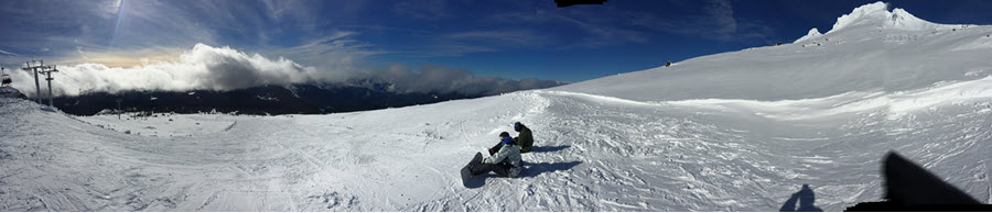 Snowboarding on Mt Hood